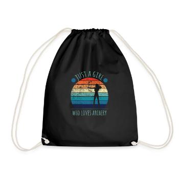 Chemise Archer juste une fille qui aime la chasse à l'arc - Sac de sport léger - noir - Devant