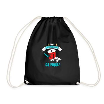 Cadeau femme infirmière anniversaire 31 ans - Sac de sport léger - noir - Devant