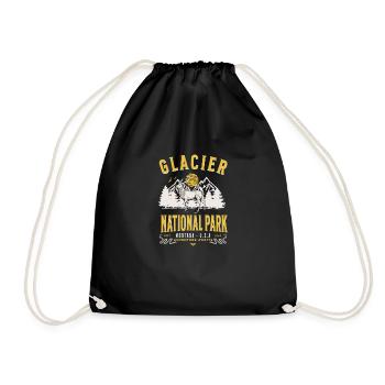Glacier National Park Montana U.S.A - Drawstring Bag - black - Front