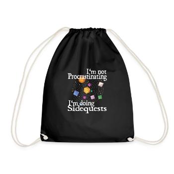 Je fais des quêtes secondaires, je procrastine la conception de RPG - Sac de sport léger - noir - Devant