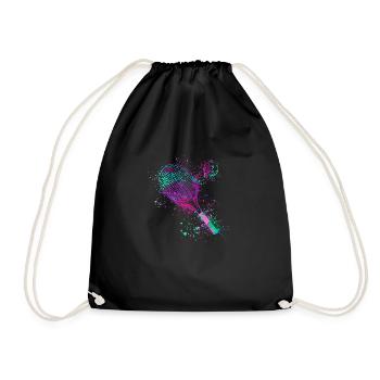 tennis,racket,ball,graffiti,blue,painting,colorful - Drawstring Bag - black - Front