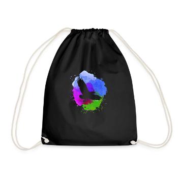 aigle, graffiti, peinture, aquarel, mouches, oiseau, bleu - Sac de sport léger - noir - Devant