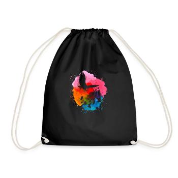 aigle, sourd, oiseaux, troupeau d’oiseaux, coloré, graffiti, - Sac de sport léger - noir - Devant