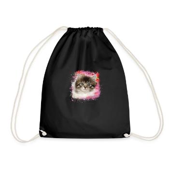 chaton, chat, graffiti, peinture, chat Maine Coon, - Sac de sport léger - noir - Devant