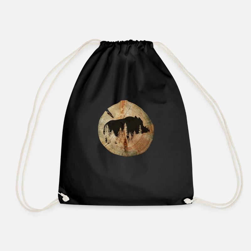 Sanglier à disque d’arbre - Sac de sport léger - noir