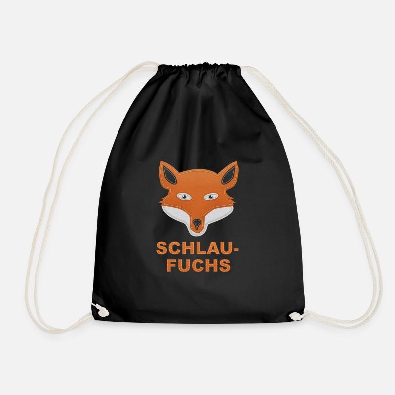 Schlaufuchs Aufnäher - Turnbeutel - Schwarz