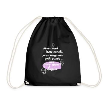This owl starts life night design - Drawstring Bag - black - Front