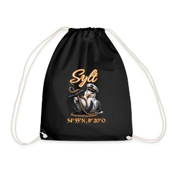 Sylt Seagull avec ancre et coordonnées GPS - Sac de sport léger - noir - Devant