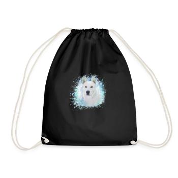 Canaan, chien, graffiti, beige, peinture, akita - Sac de sport léger - noir - Devant