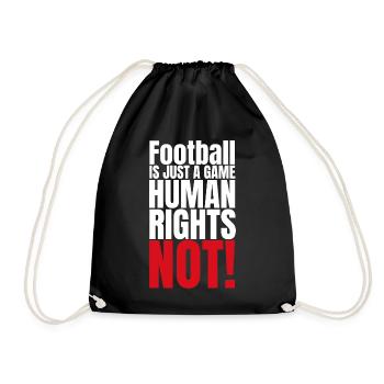 Football Human Rights Boycott 2022 - Drawstring Bag - black - Front