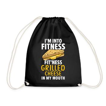 In Fitness Fit'ness Gegrillter Käse in meinem Mund - Turnbeutel - Schwarz - Vorne