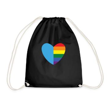 Gay Heart Gay Lesbienne Lesbienne Cadeau - Sac de sport léger - noir - Devant