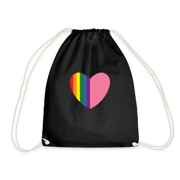 Gay Heart Gay Lesbienne Lesbienne Cadeau - Sac de sport léger - noir - Devant