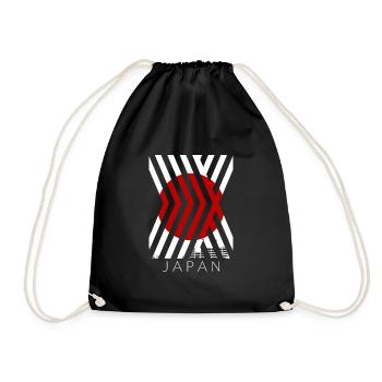 Japan Flag Used Look Nihon Japanese Flag - Drawstring Bag - black - Front