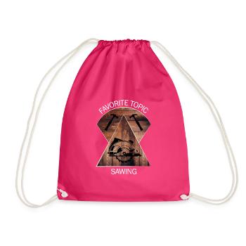 Carpenter, carpenter, carpenter, carpenter, craftsman, wood - Drawstring Bag - fuchsia - Front