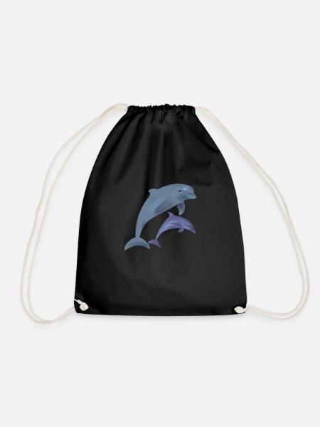 Dolphins - Turnbeutel - Schwarz