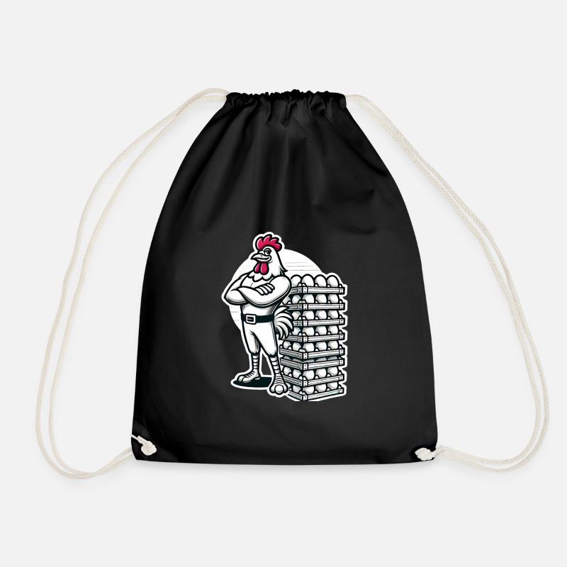 Lustiger lokaler Eierhändler Hühnerdesign - Turnbeutel - Schwarz