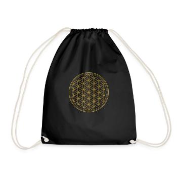 Blume des Lebens - Flower of Life T-Shirt & Access - Turnbeutel - Schwarz - Vorne