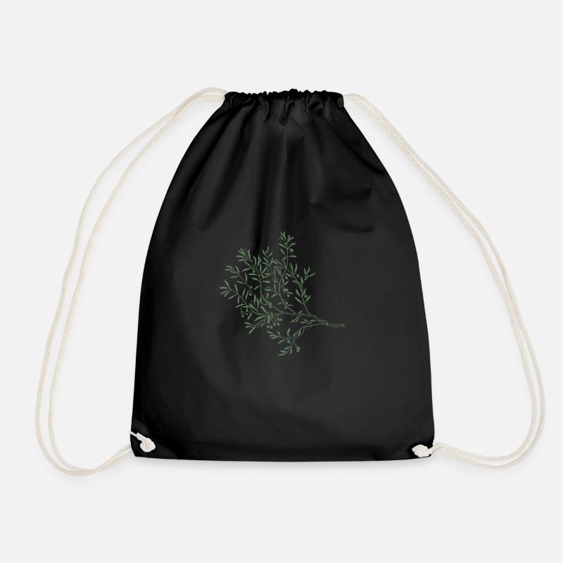 olive - Drawstring Bag - black