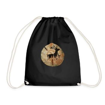 Baumscheibe Hirsch - Drawstring Bag - black - Front