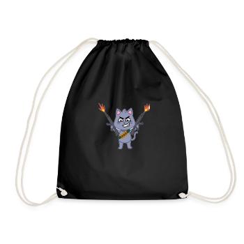 Fighting Cat - Turnbeutel - Schwarz - Vorne