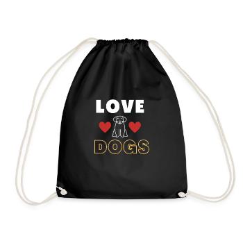 Love dogs, Hundeliebe - Turnbeutel - Schwarz - Vorne