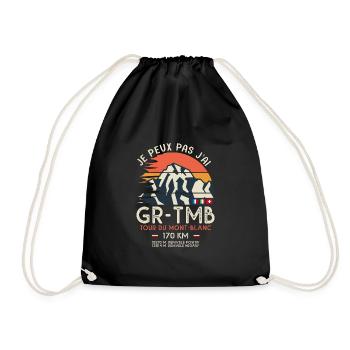 GR TMB randonnée tour du mont blanc - Sac de sport léger - noir - Devant
