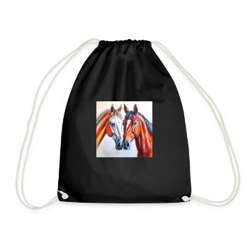 Tête de cheval#Chevaux - Sac de sport léger - noir - Devant