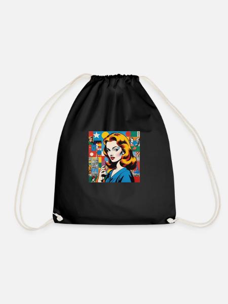 popart girl - Turnbeutel - Schwarz