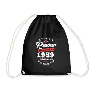 1959 Geburtstag Rentner geboren 1959 - Turnbeutel - Schwarz - Vorne