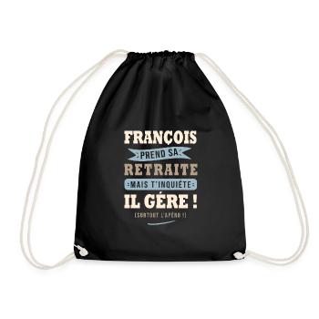 François humour retraite cadeau retraité - Sac de sport léger - noir - Devant