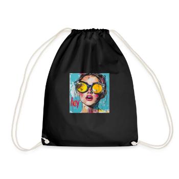 Salutation HEY en pop art rouge - Sac de sport léger - noir - Devant