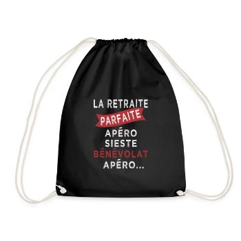 retraite parfaite sieste bénévolat apero - Sac de sport léger - noir - Devant