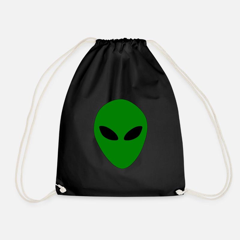 Aliens Alien Head - Drawstring Bag - black