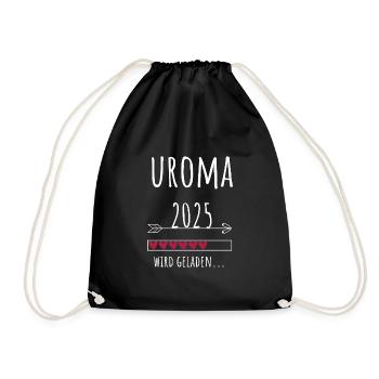 werdende Uroma 2025 Ankündigung Schwangerschaft - Turnbeutel - Schwarz - Vorne