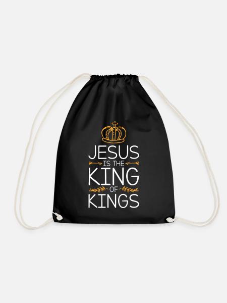 Jesus ist könig bibel - Turnbeutel - Schwarz