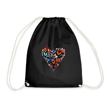 Butterfly heart - Herz voller Schmetterlinge - Turnbeutel - Schwarz - Vorne