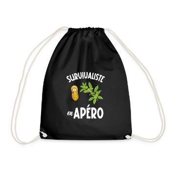 survivaliste en apéro - Sac de sport léger - noir - Devant