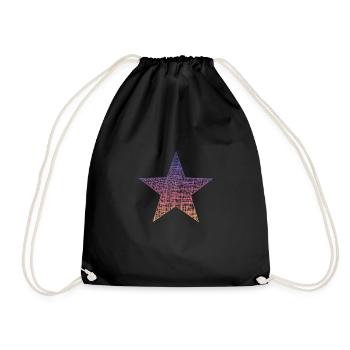Stern Star - Turnbeutel - Schwarz - Vorne