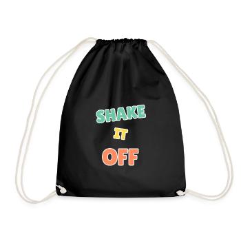 Lebendiges Shake It Off Motivationsdesign - Turnbeutel - Schwarz - Vorne