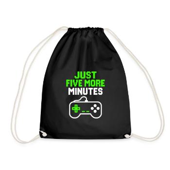 Encore cinq minutes Geek Gamer Gaming Humour - Sac de sport léger - noir - Devant