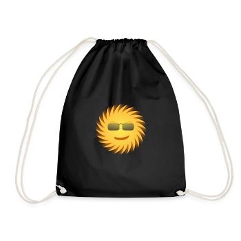 Soleil avec des lunettes de soleil. Idée de cadeau - Sac de sport léger - noir - Devant