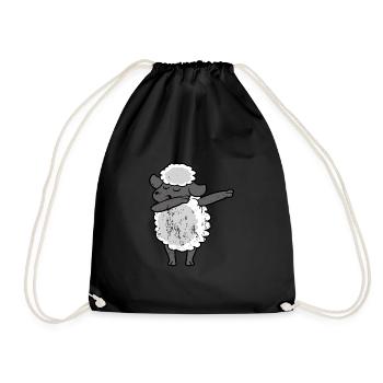 Retro Vintage Grunge Style Dabbing Dab Schaf Lamm - Turnbeutel - Schwarz - Vorne