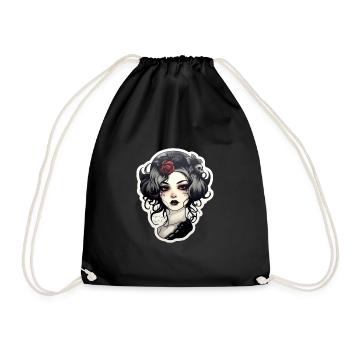 Goth Girl Gothic Red Flower Horror Evil Eye - Sac de sport léger - noir - Devant