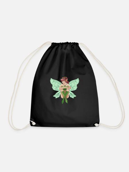 fairy - Drawstring Bag - black