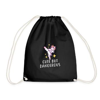 Niedliches, aber Einhorn-Karate - Turnbeutel - Schwarz - Vorne
