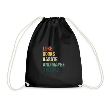 J’aime les livres Karaté et peut-être 3 personnes - Sac de sport léger - noir - Devant