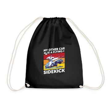 Mein anderes Auto ist ein fliegender Sidekick - Turnbeutel - Schwarz - Vorne
