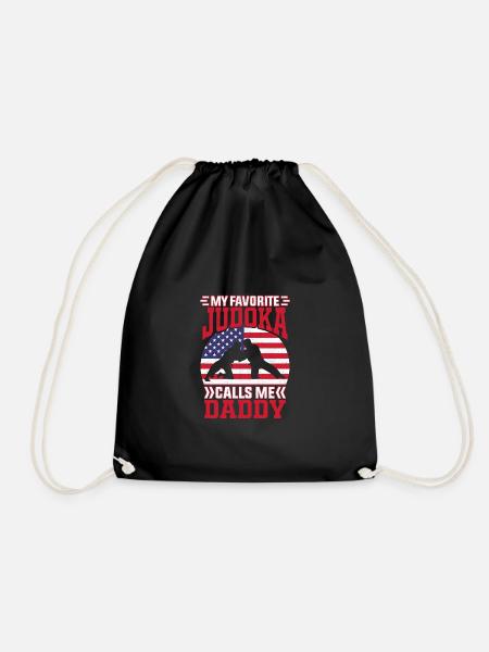 My favorite Judoka calls me daddy - Drawstring Bag - black