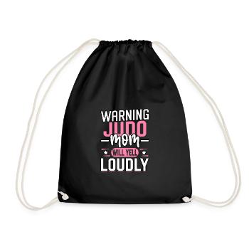 Warning Judo Mom will yell loudly - Drawstring Bag - black - Front